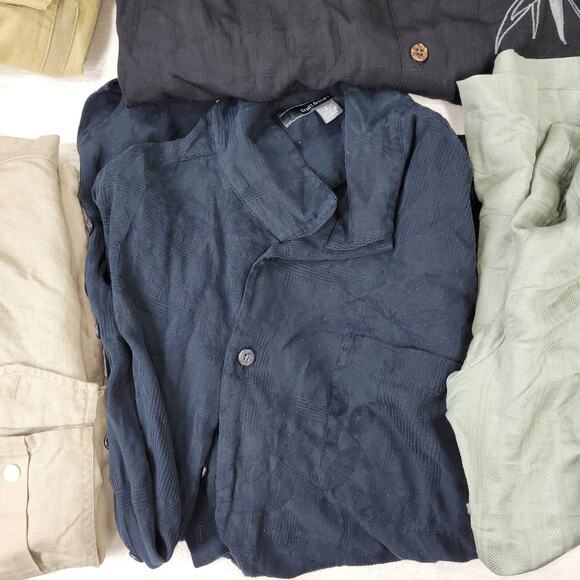 Vintage Hawaiian Shirt Mens Sz Large Lot of 6 Rayon Linen Silk NWT Y2k Summer - Picture 5 of 14